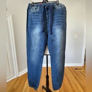 Victorious Men's drop crotch denim jean joggers size extra large relaxed casual